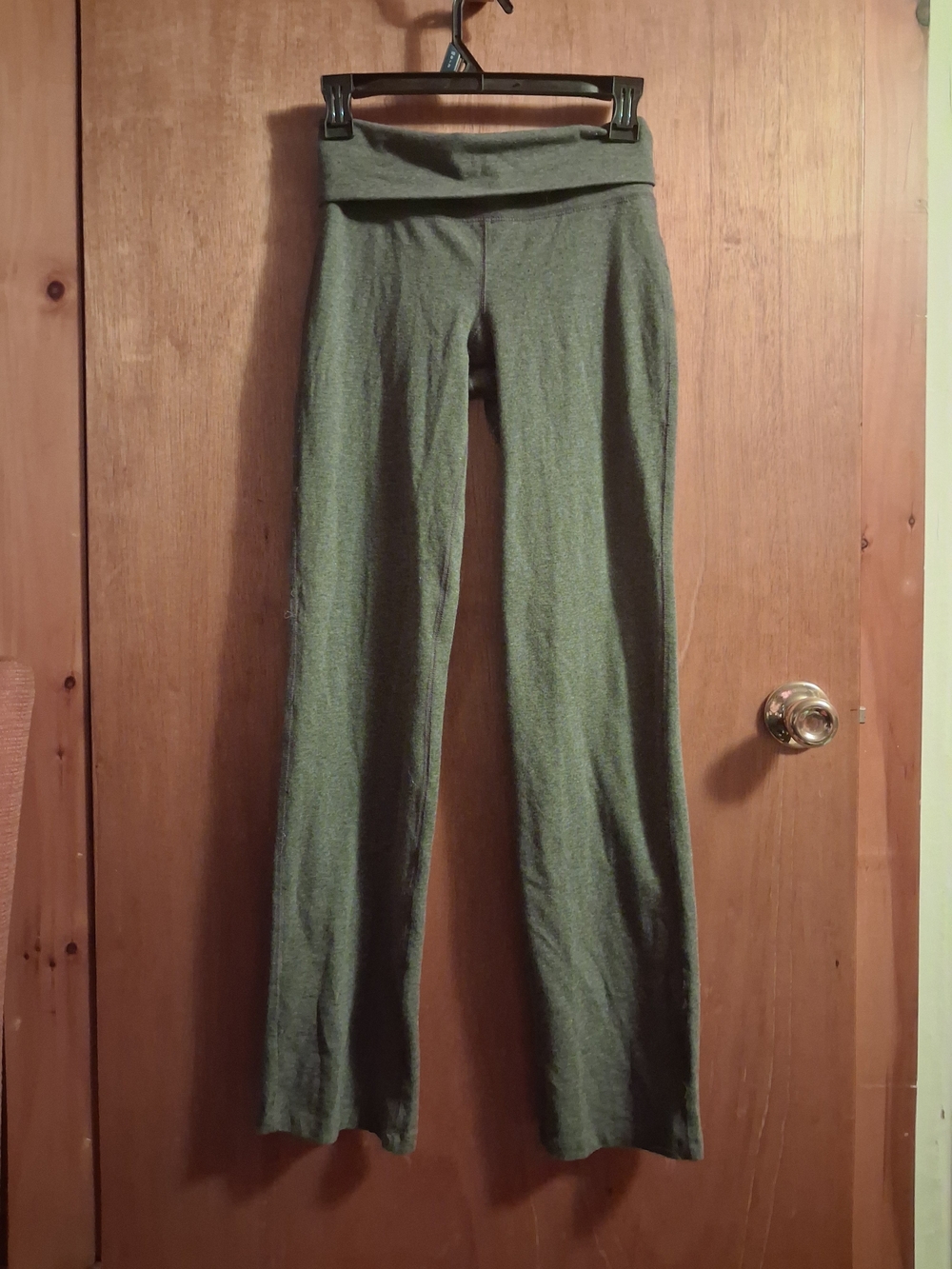 GAP Wide-Leg Fold-Over Waist Knit Pants - Grey